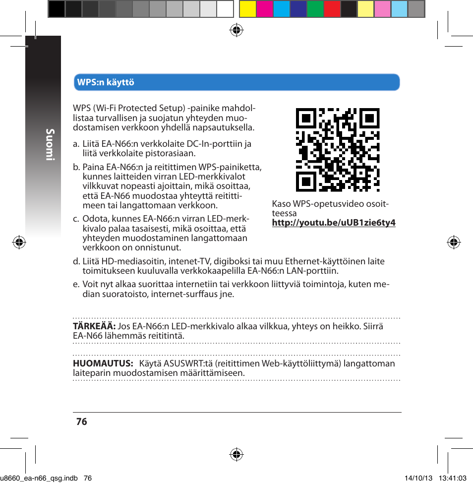 Suomi | Asus EA-N66 User Manual | Page 76 / 178