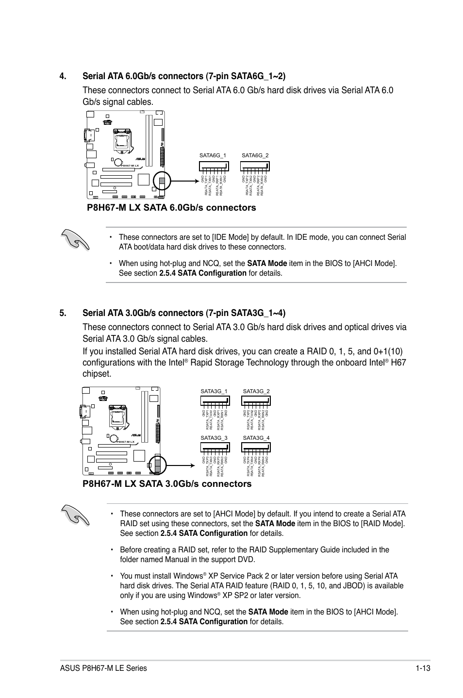 Rapid storage technology through the onboard intel, H67 chipset | Asus P8H67-M LX User Manual | Page 23 / 58