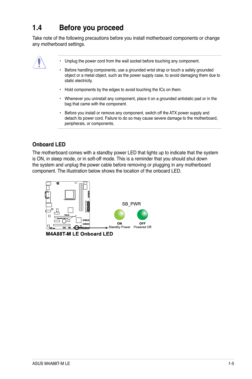 4 before you proceed, Before you proceed -5 | Asus M4A88T-M LE User Manual | Page 17 / 74