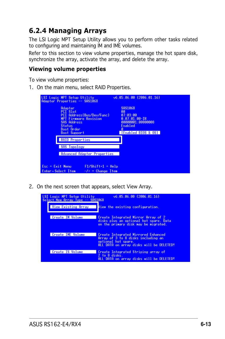 4 managing arrays | Asus RS162-E4/RX4 User Manual | Page 125 / 164