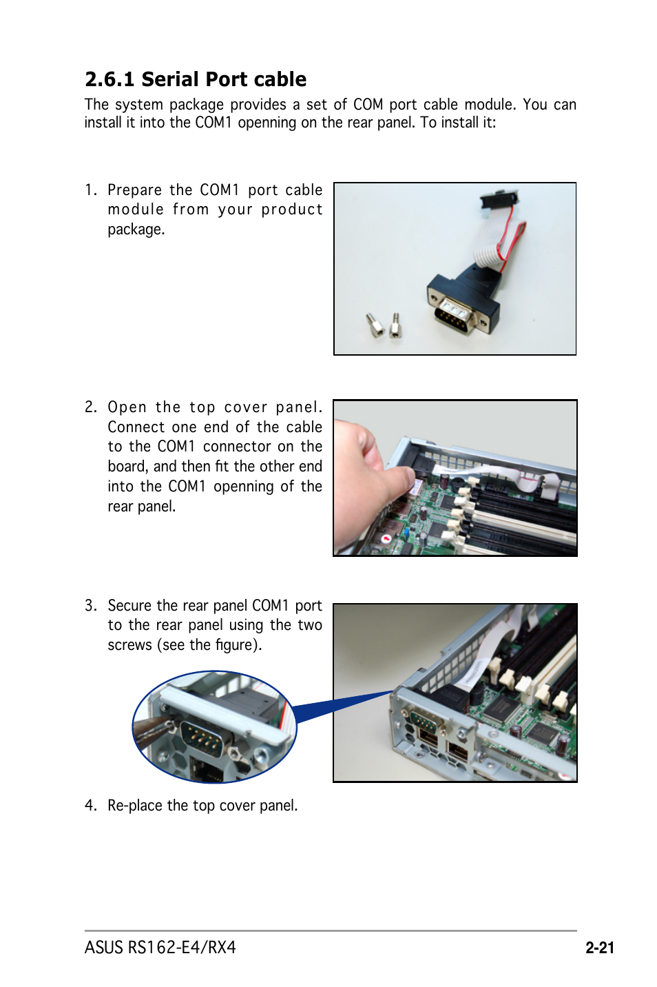 1 serial port cable | Asus RS162-E4/RX4 User Manual | Page 39 / 164