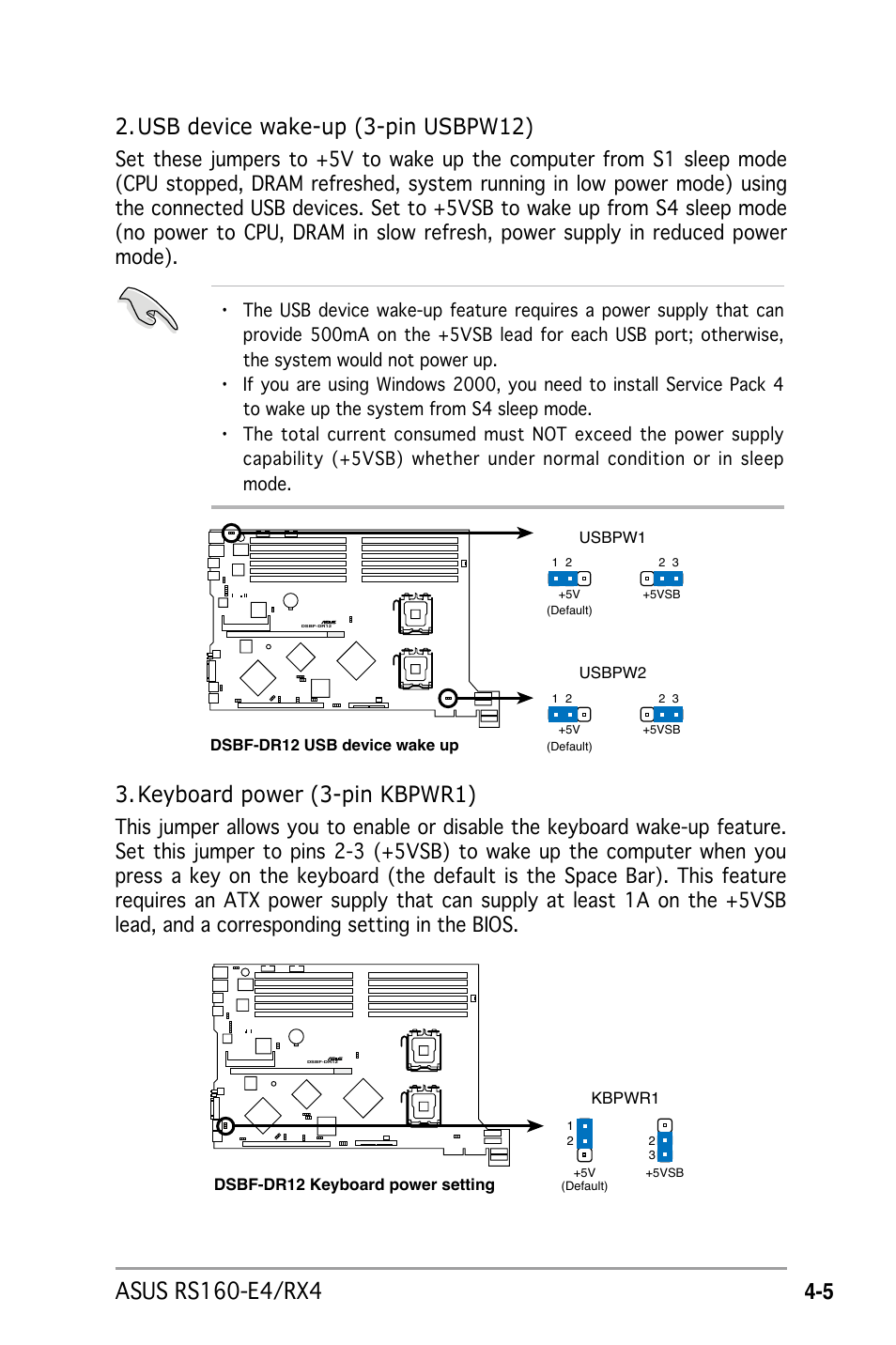 Keyboard power (3-pin kbpwr1) | Asus RS162-E4/RX4 User Manual | Page 69 / 164