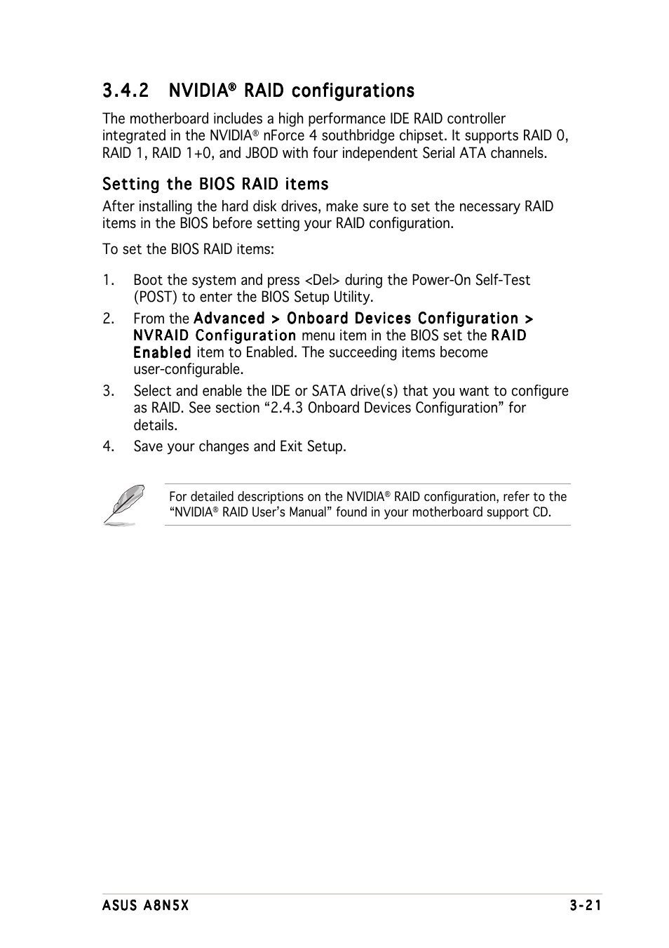 2 nvidia nvidia nvidia nvidia nvidia, Raid configurations | Asus A8N5X User Manual | Page 107 / 116