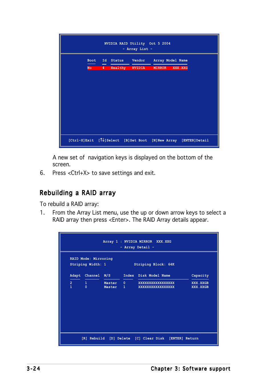 Rebuilding a raid array | Asus A8N5X User Manual | Page 110 / 116