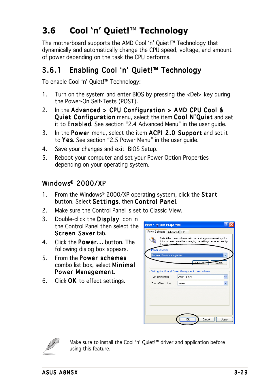6 cool ‘n’ quiet!™ technology | Asus A8N5X User Manual | Page 115 / 116