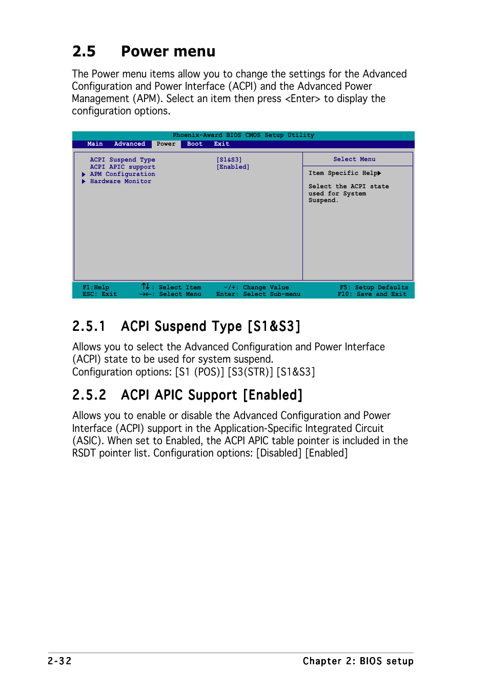 5 power menu | Asus A8N5X User Manual | Page 76 / 116