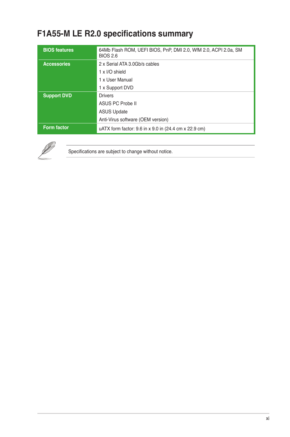 Asus F1A55-M LE R2.0 User Manual | Page 11 / 79