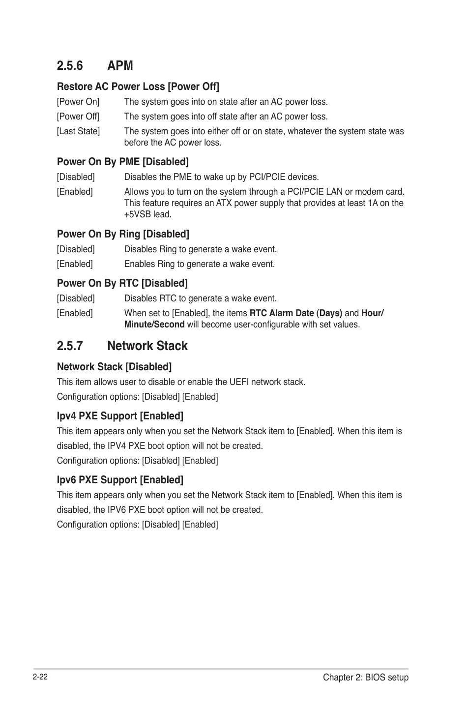 6 apm, 7 network stack, Apm -22 | Network stack -22 | Asus F1A55-M LE R2.0 User Manual | Page 68 / 79