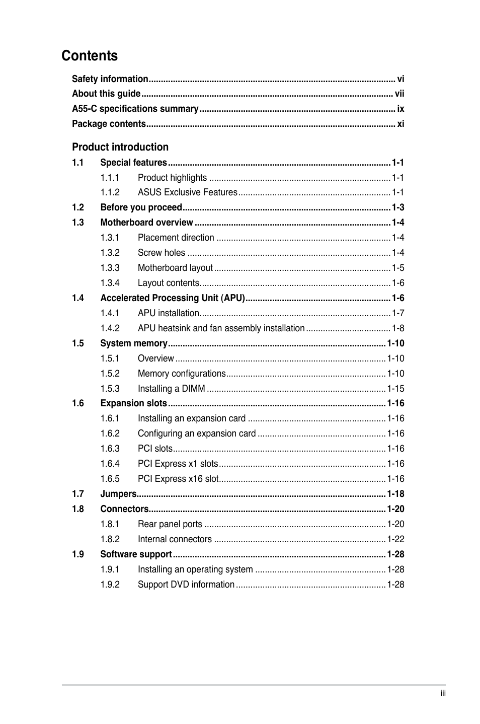 Asus A55-C User Manual | Page 3 / 72