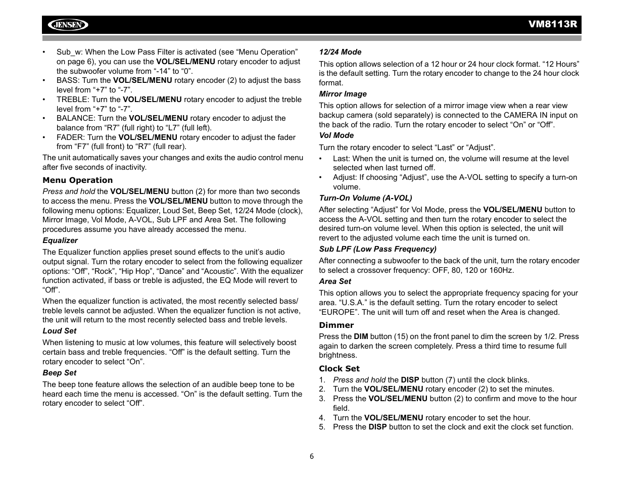 CHALLENGER VM8113R User Manual | Page 10 / 100