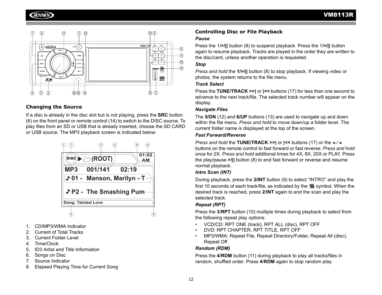 Root), 01 - manson, marilyn - t p2 - the smashing pum, Vm8113 r | CHALLENGER VM8113R User Manual | Page 16 / 100