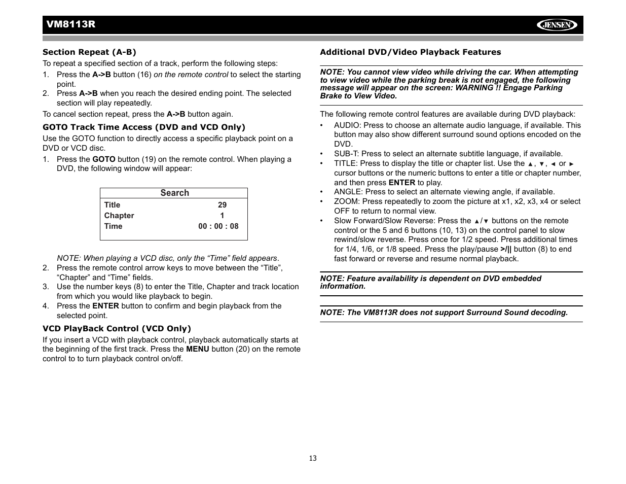 CHALLENGER VM8113R User Manual | Page 17 / 100