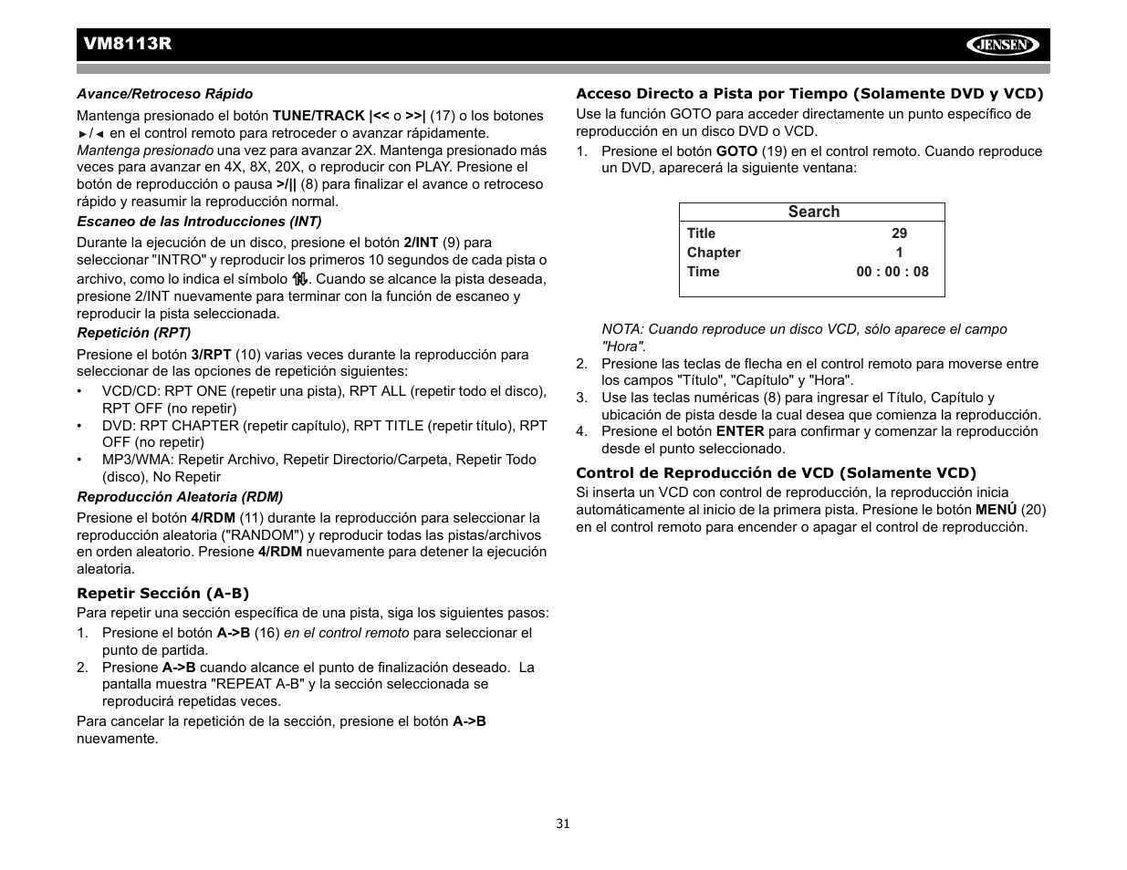 CHALLENGER VM8113R User Manual | Page 35 / 100