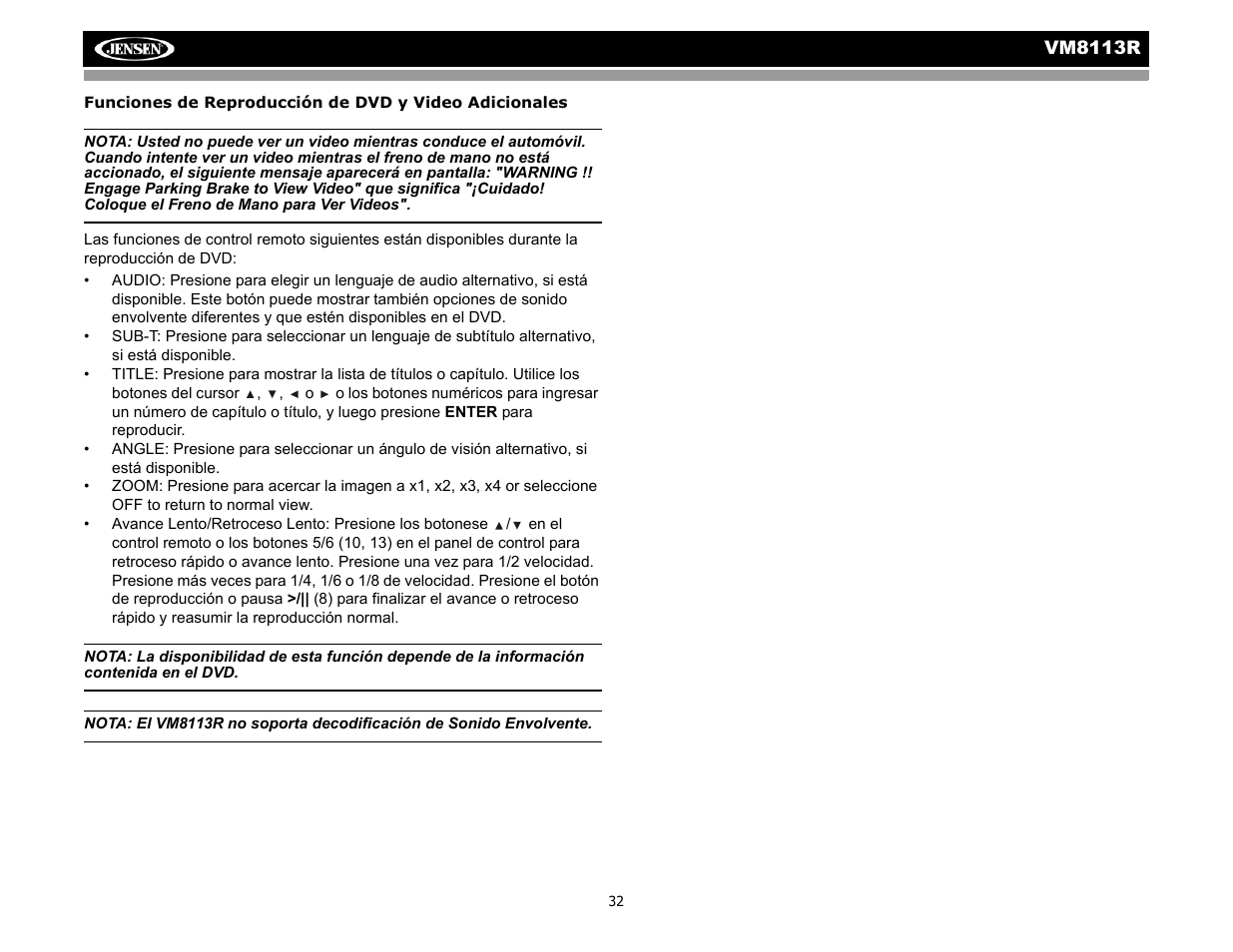 CHALLENGER VM8113R User Manual | Page 36 / 100