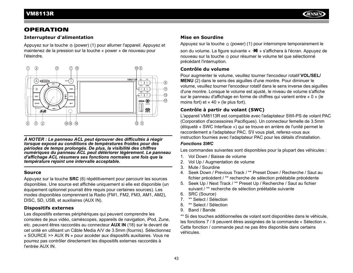 Vm8113 r operation | CHALLENGER VM8113R User Manual | Page 47 / 100