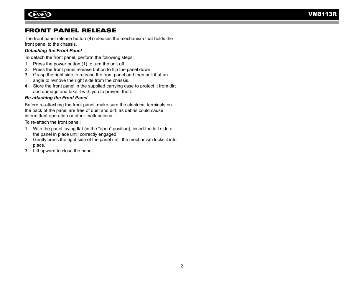 CHALLENGER VM8113R User Manual | Page 6 / 100