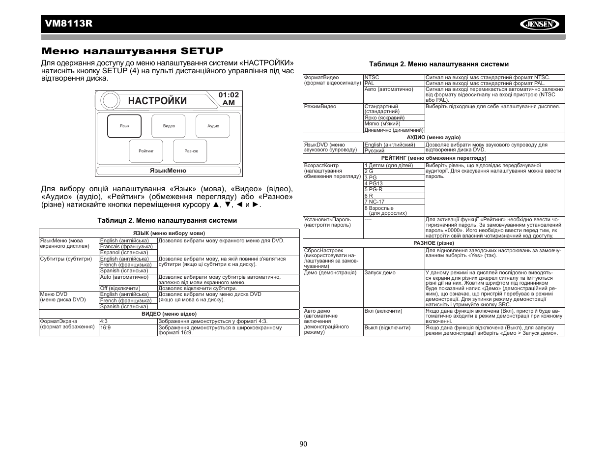 Vm8113 r setup | CHALLENGER VM8113R User Manual | Page 96 / 100