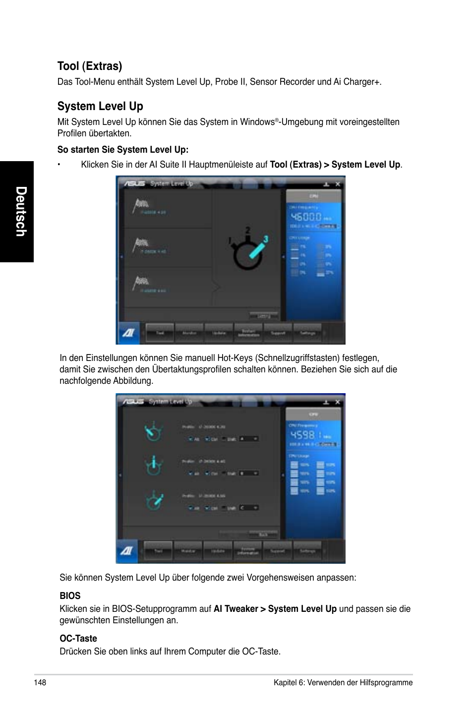 Deutsch, System.level.up, Tool.(extras) | Asus CG8580 User Manual | Page 150 / 662