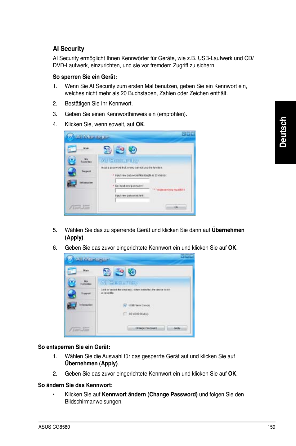 Deutsch | Asus CG8580 User Manual | Page 161 / 662