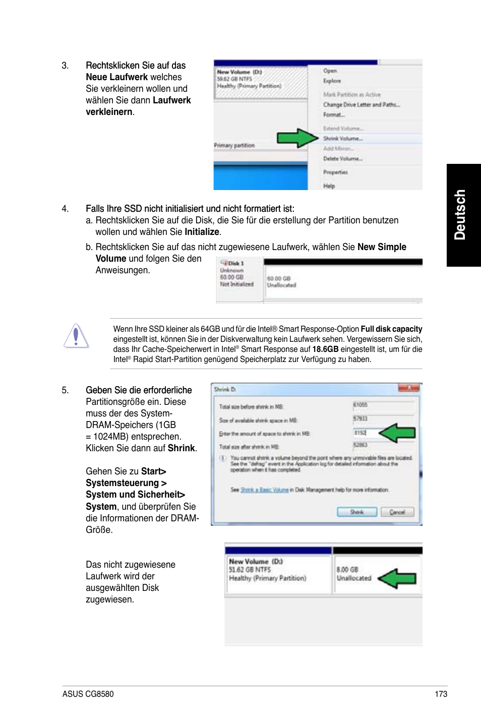 Deutsch | Asus CG8580 User Manual | Page 175 / 662