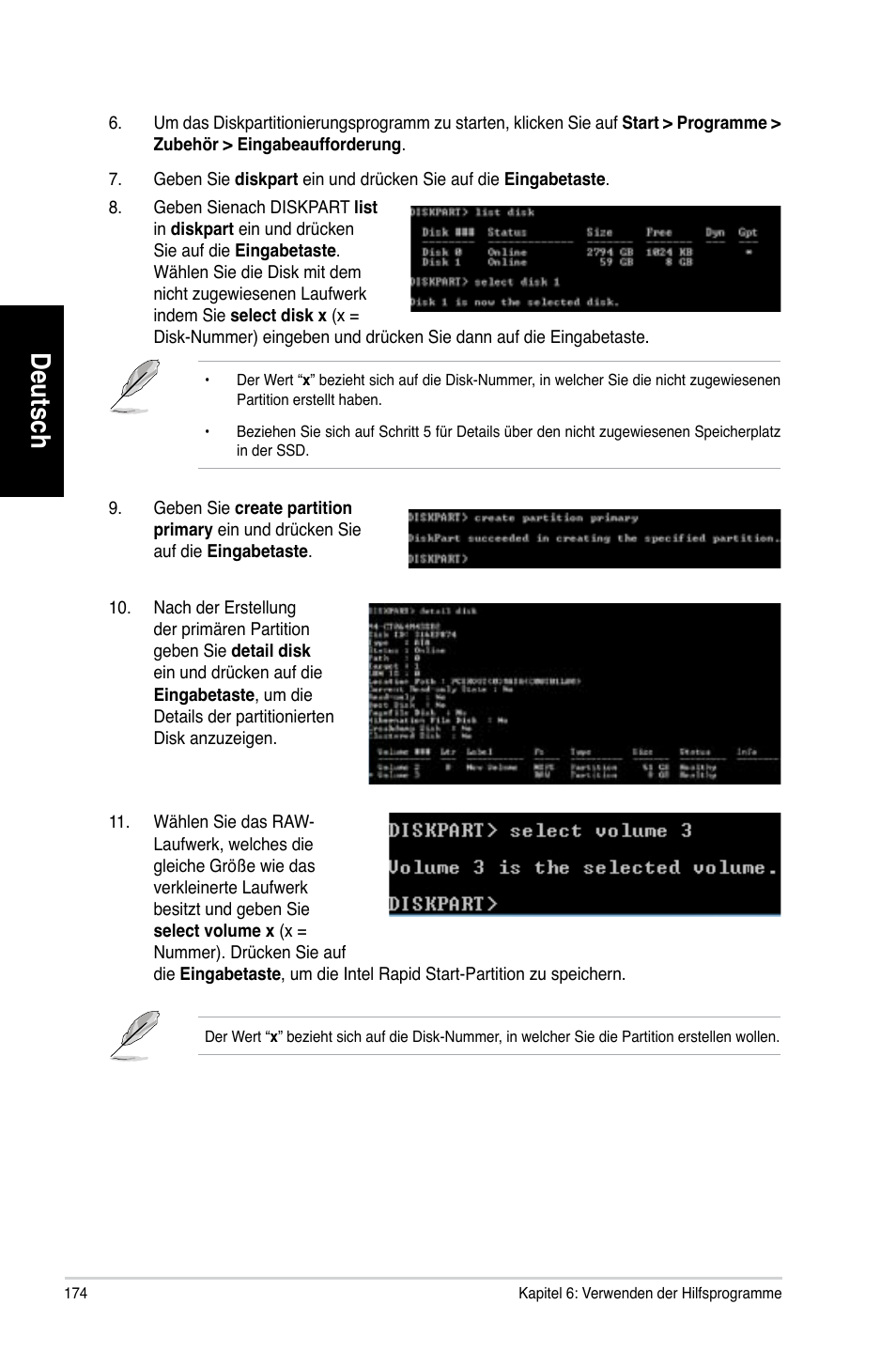 Deutsch | Asus CG8580 User Manual | Page 176 / 662