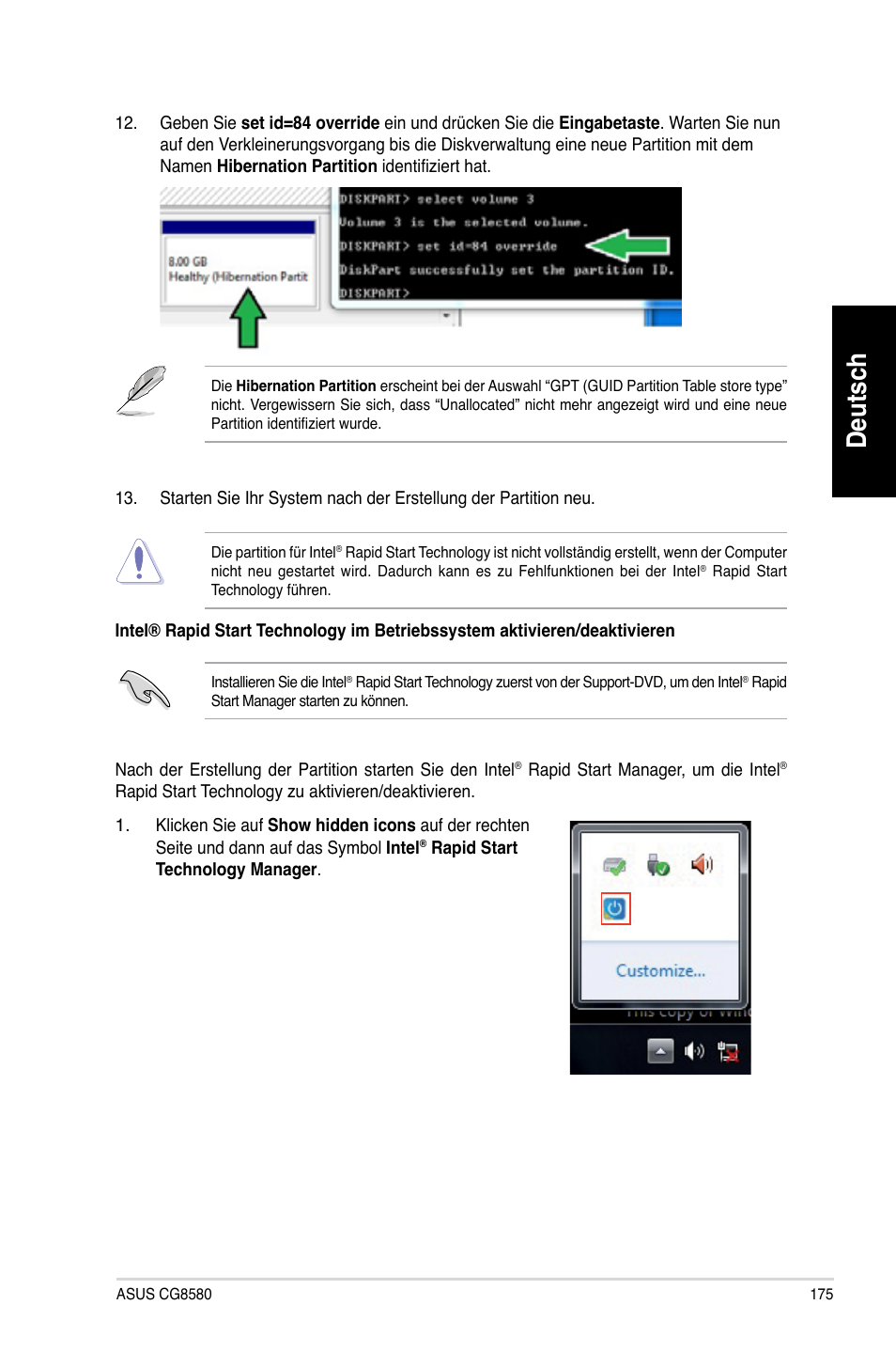 Deutsch | Asus CG8580 User Manual | Page 177 / 662