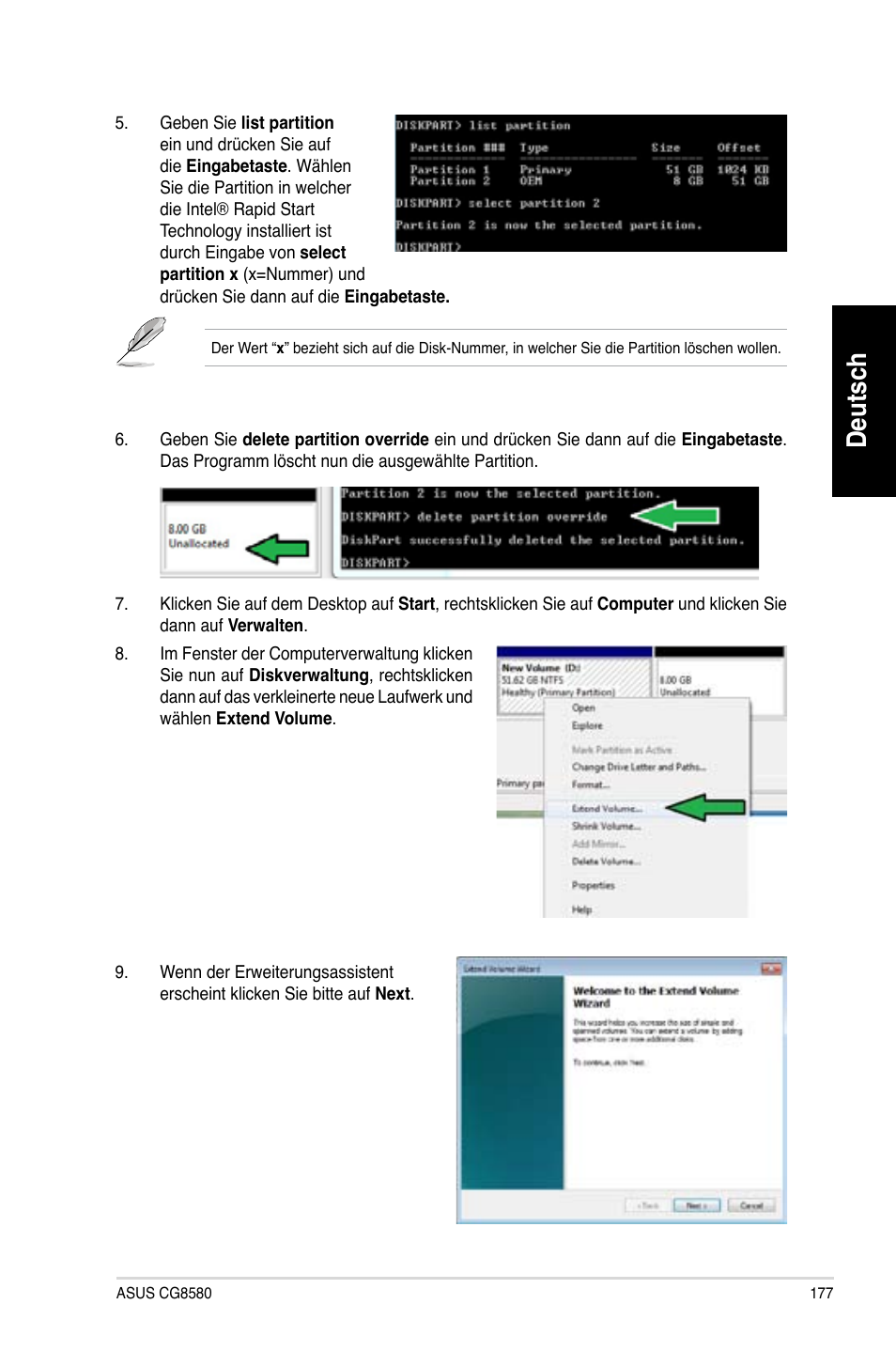 Deutsch | Asus CG8580 User Manual | Page 179 / 662