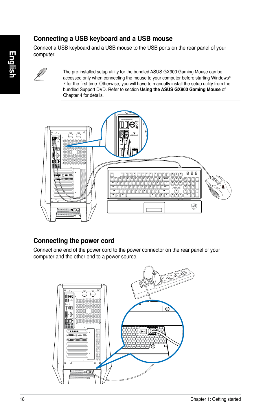 English, Connecting.the.power.cord | Asus CG8580 User Manual | Page 20 / 662