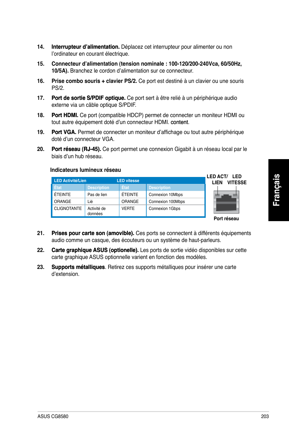 Français | Asus CG8580 User Manual | Page 205 / 662