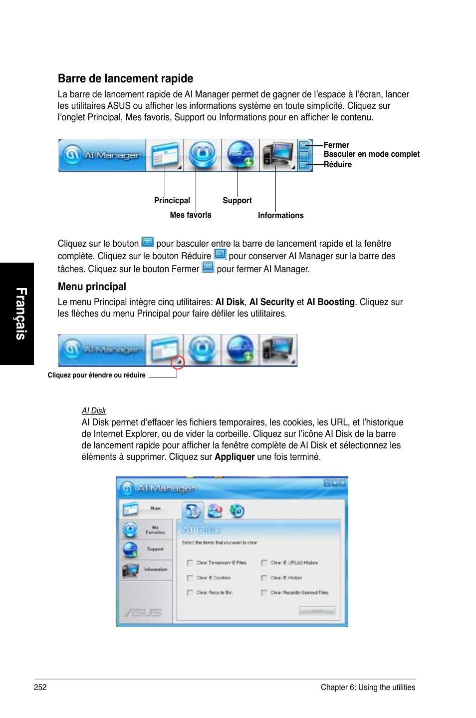 Français, Barre.de.lancement.rapide | Asus CG8580 User Manual | Page 254 / 662