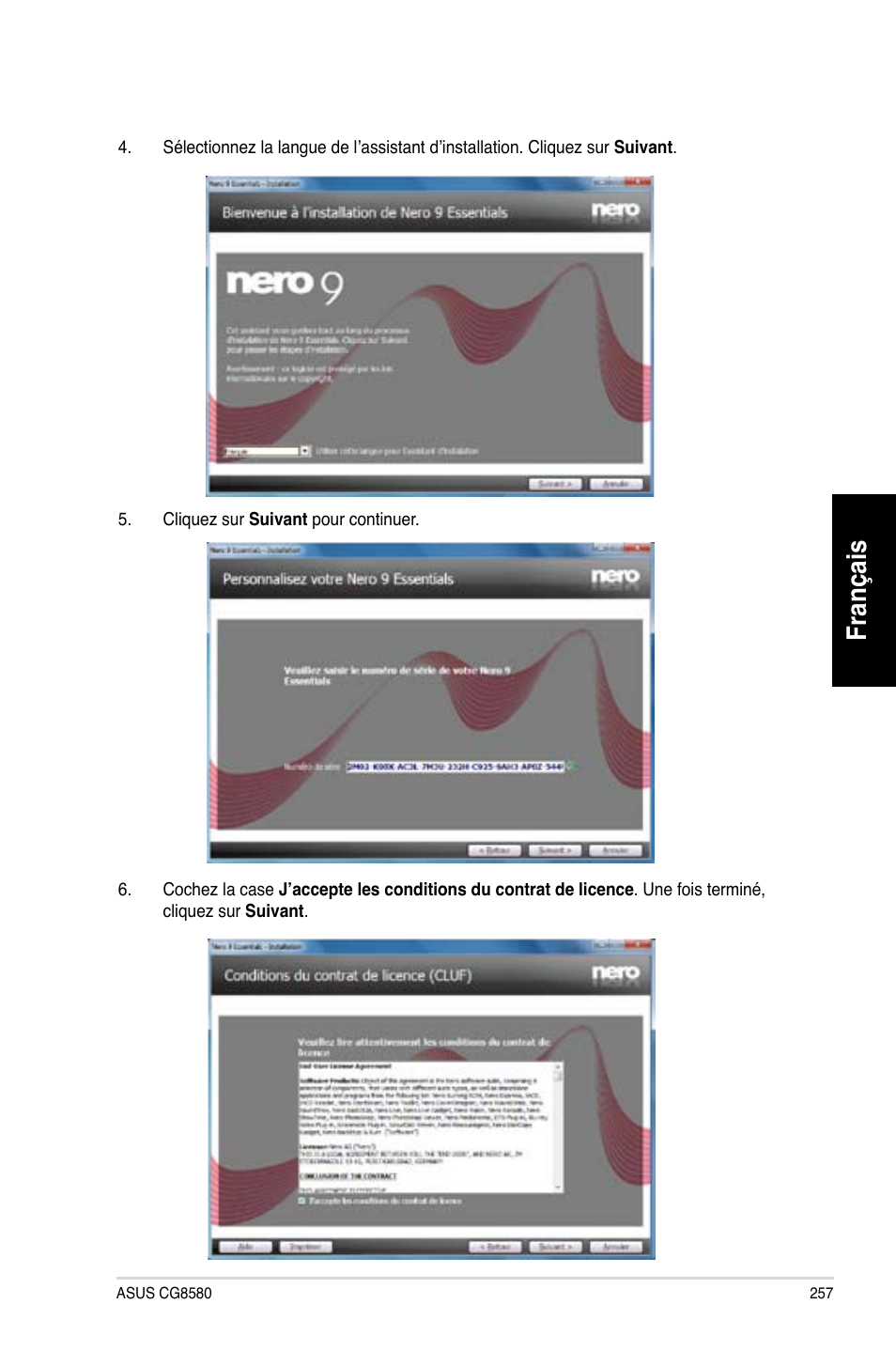 Français | Asus CG8580 User Manual | Page 259 / 662