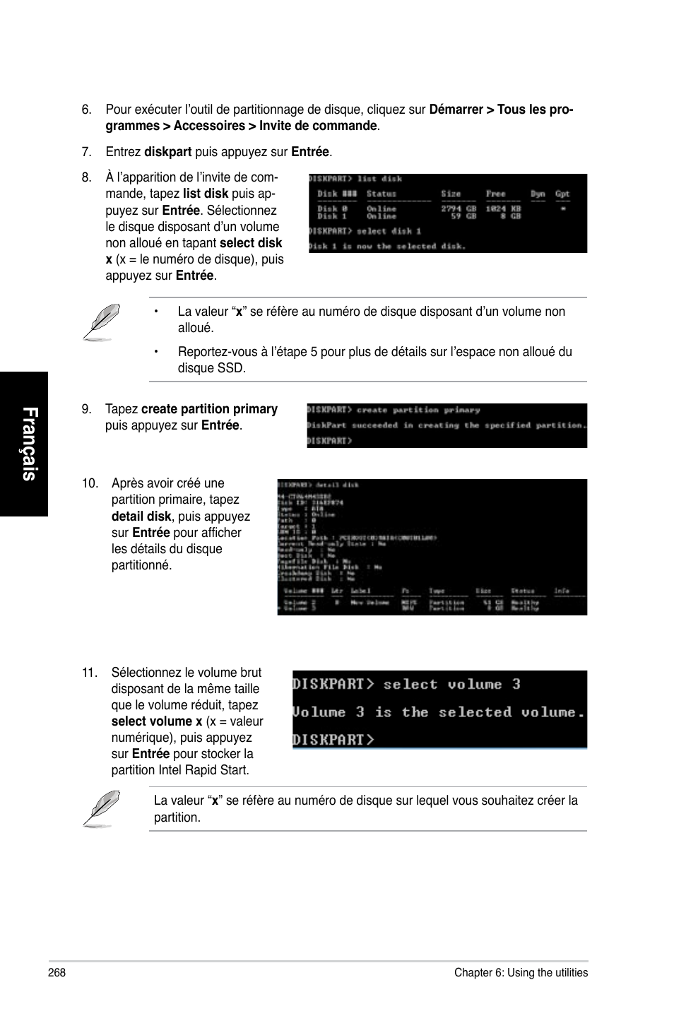 Français | Asus CG8580 User Manual | Page 270 / 662