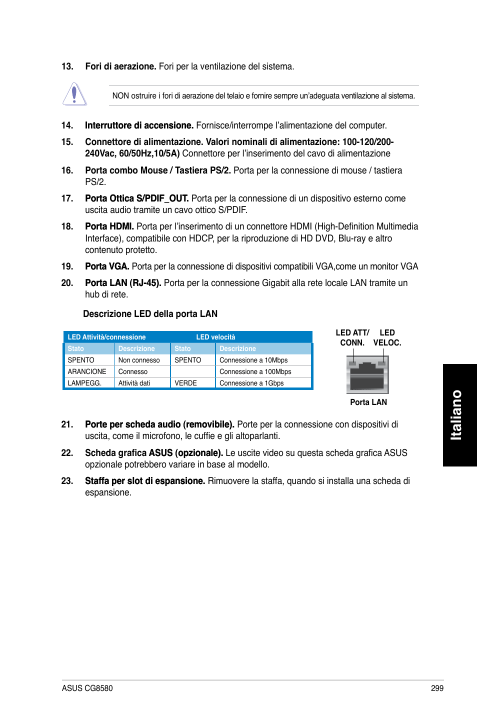 Italiano | Asus CG8580 User Manual | Page 301 / 662