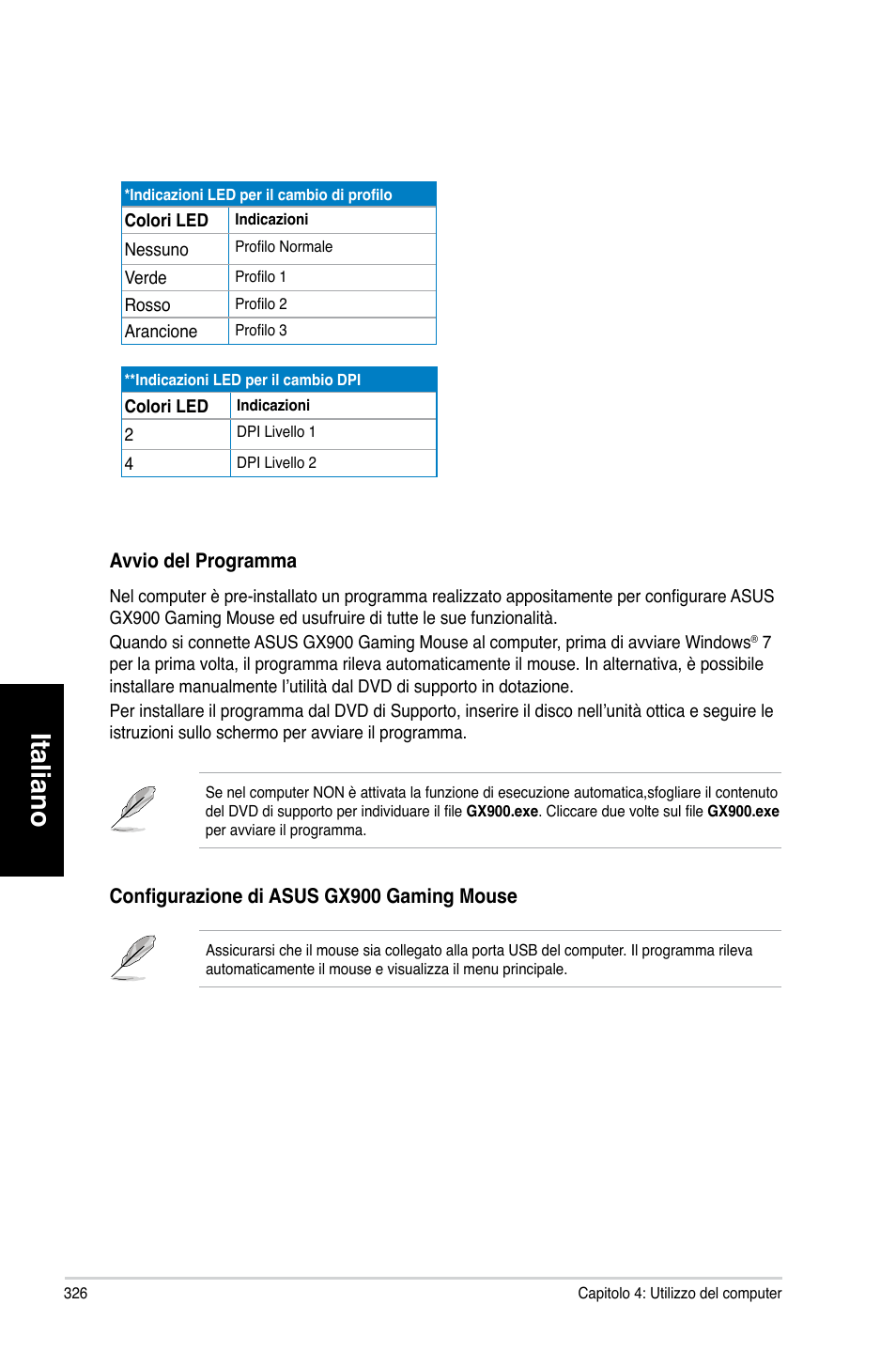 Italiano | Asus CG8580 User Manual | Page 328 / 662