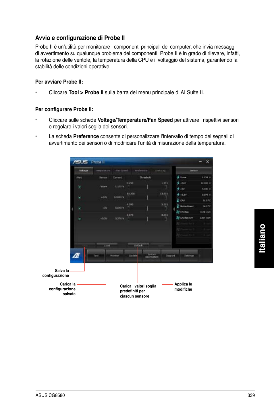 Italiano | Asus CG8580 User Manual | Page 341 / 662