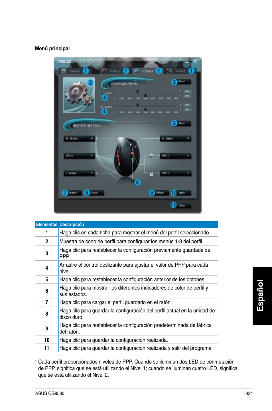 Español | Asus CG8580 User Manual | Page 423 / 662