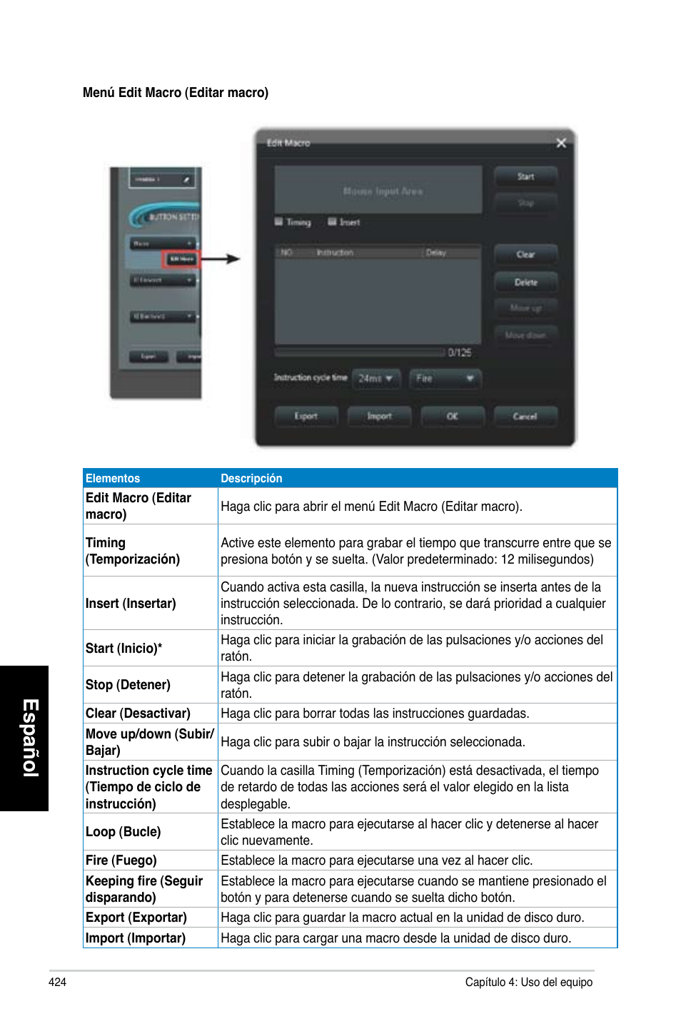 Español | Asus CG8580 User Manual | Page 426 / 662