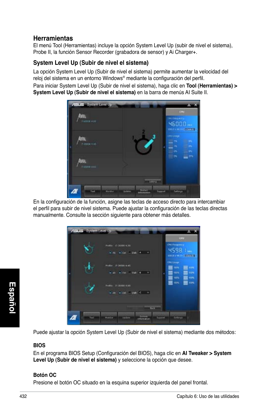 Español, Herramientas | Asus CG8580 User Manual | Page 434 / 662