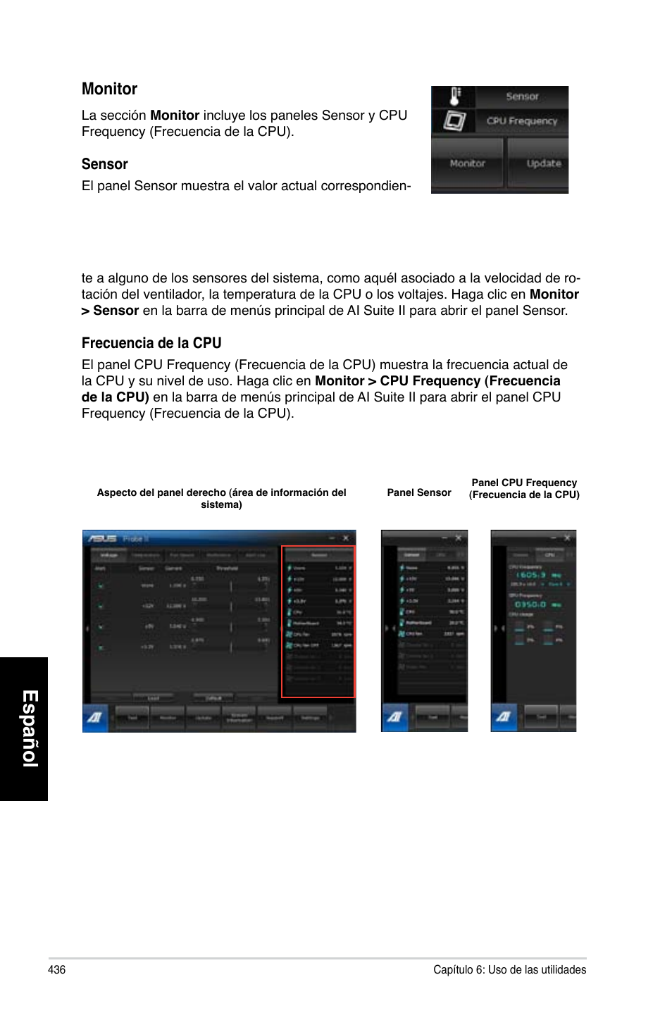 Español, Monitor | Asus CG8580 User Manual | Page 438 / 662