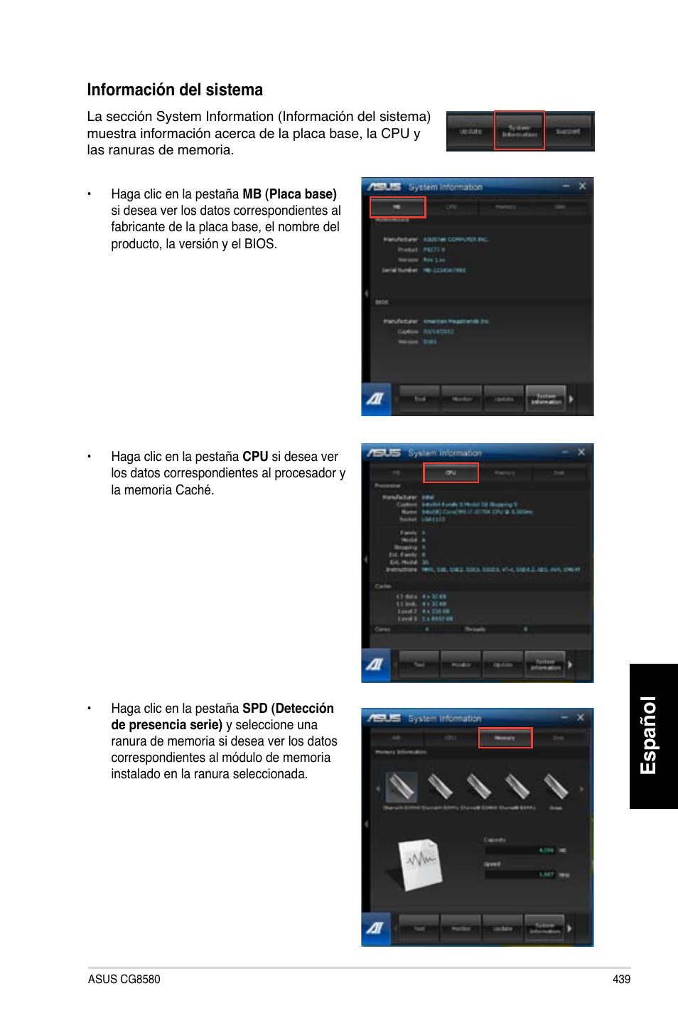 Español | Asus CG8580 User Manual | Page 441 / 662