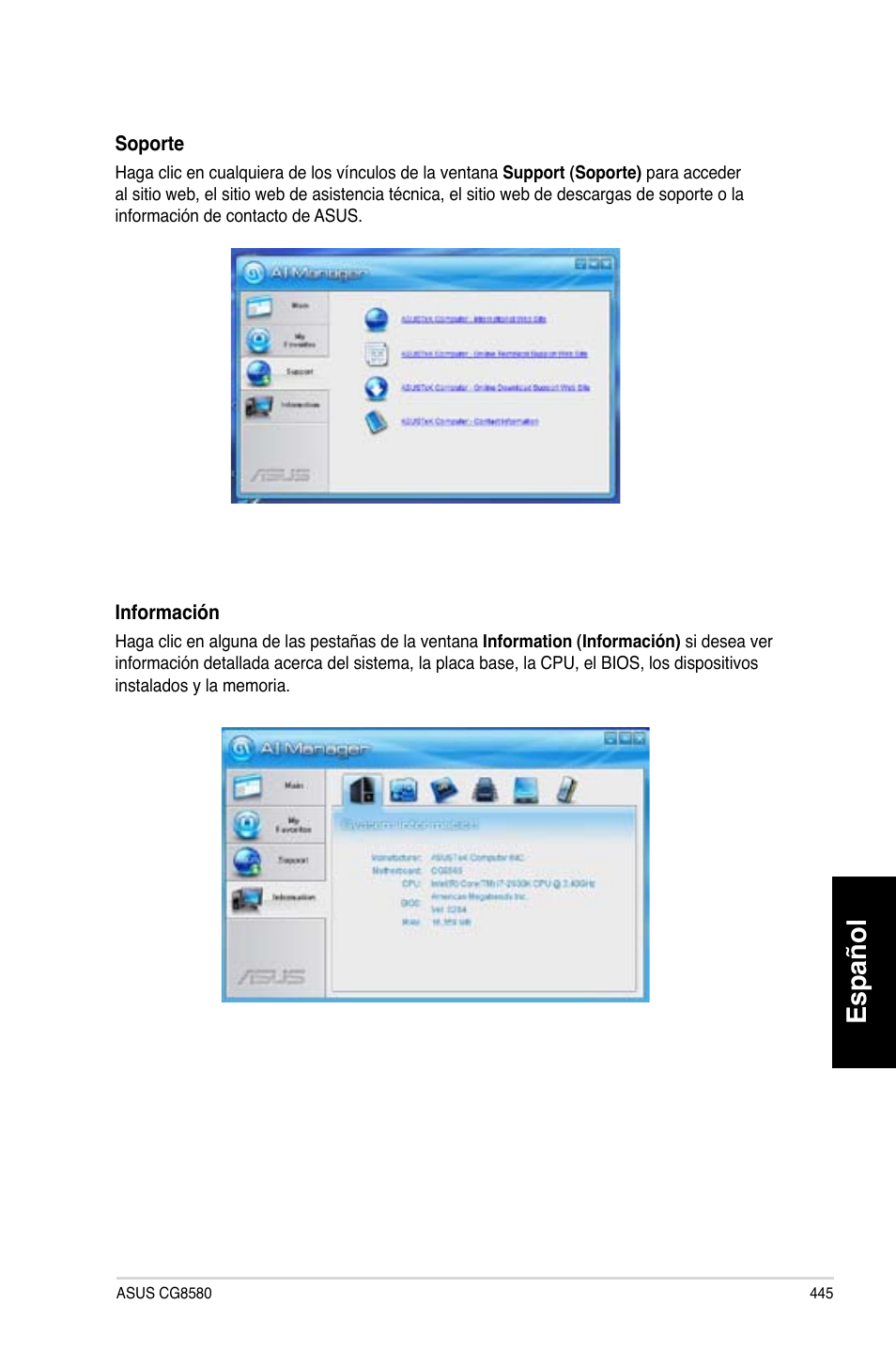 Español | Asus CG8580 User Manual | Page 447 / 662