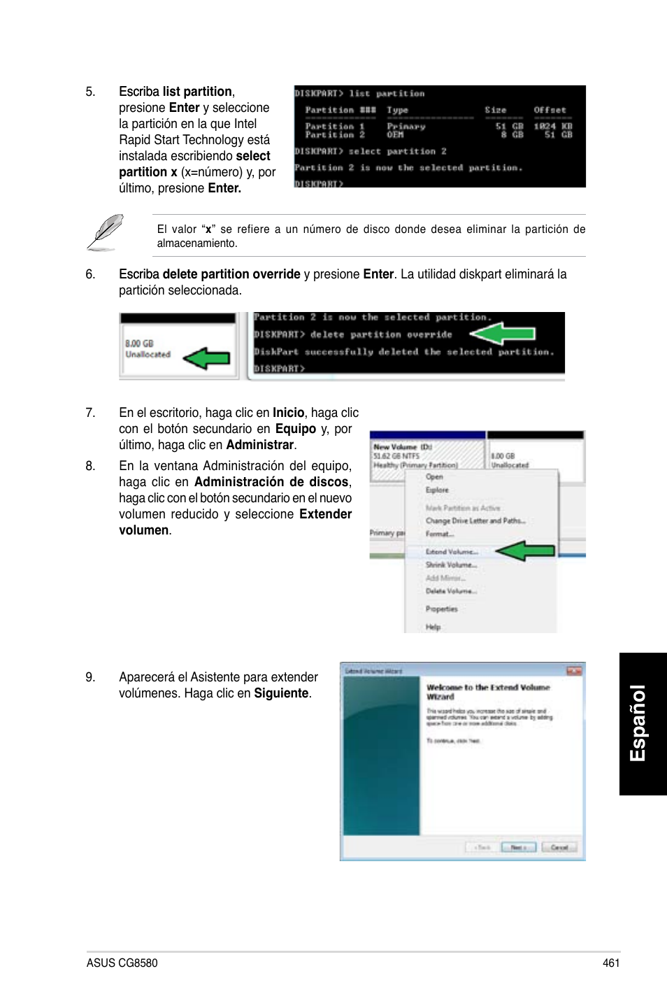 Español | Asus CG8580 User Manual | Page 463 / 662