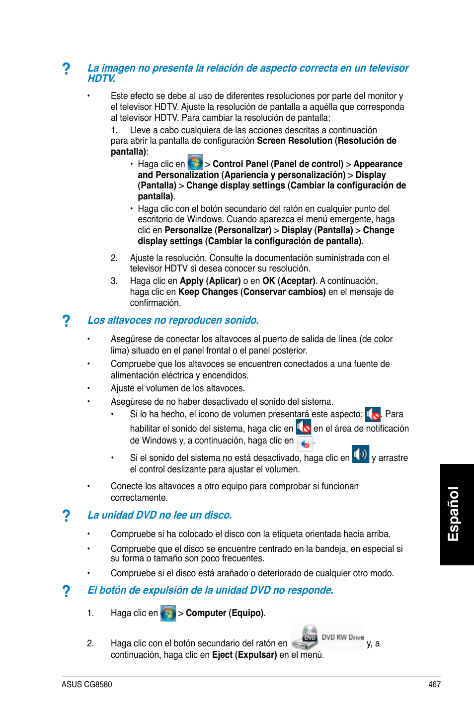 Español | Asus CG8580 User Manual | Page 469 / 662