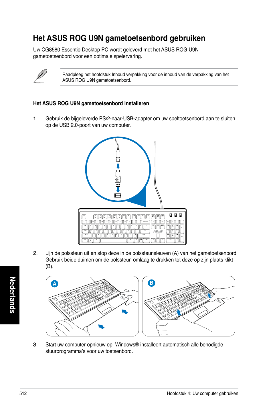 Het asus rog u9n gametoetsenbord gebruiken, Het.asus.rog.u9n.gametoetsenbord.gebruiken, Nederlands | Asus CG8580 User Manual | Page 514 / 662