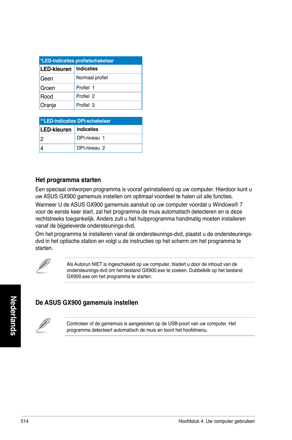 Nederlands | Asus CG8580 User Manual | Page 516 / 662