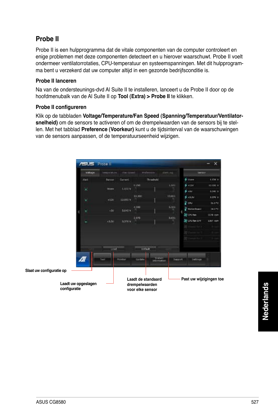 Nederlands, Probe.ii | Asus CG8580 User Manual | Page 529 / 662