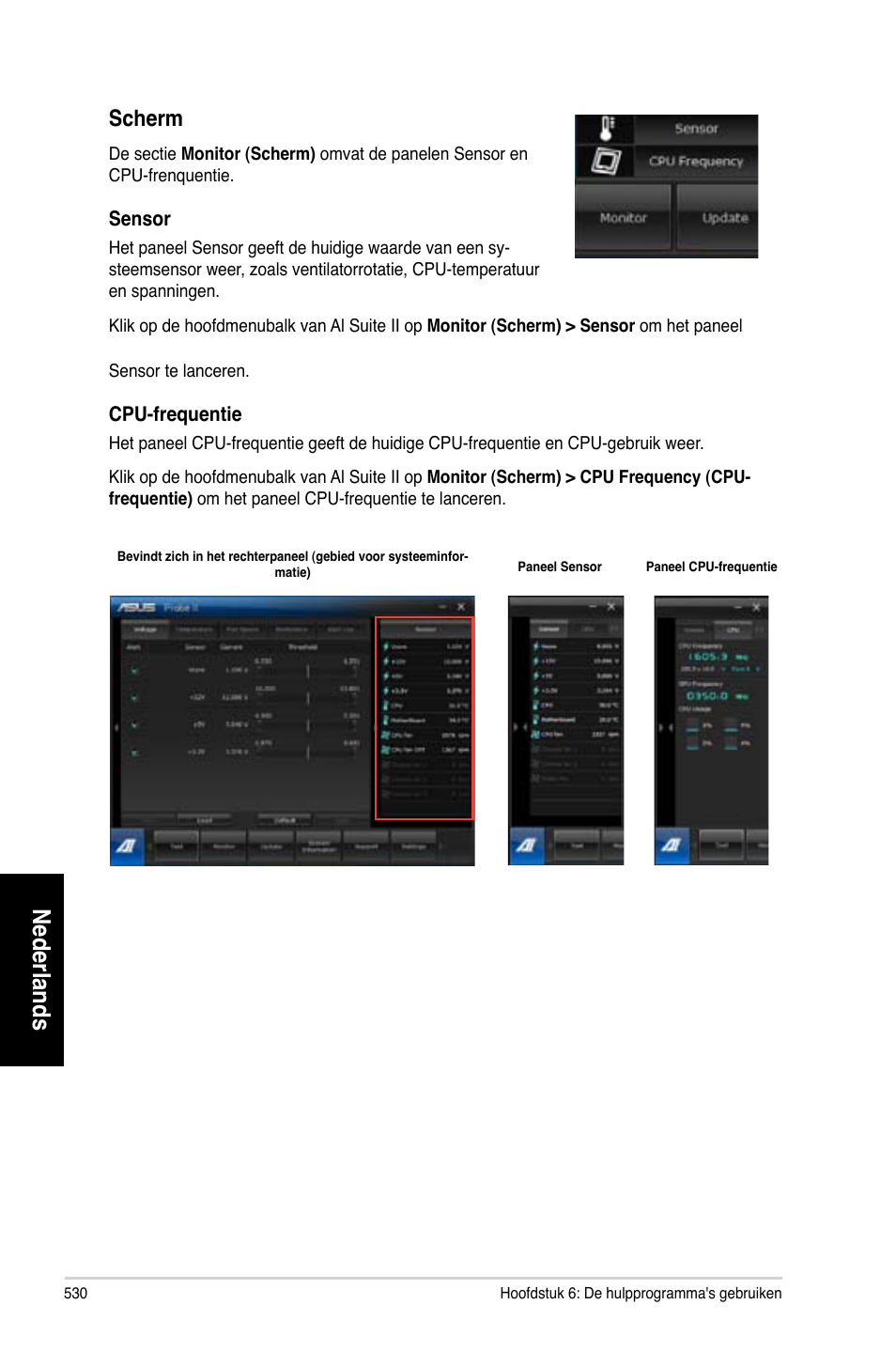 Nederlands, Scherm | Asus CG8580 User Manual | Page 532 / 662