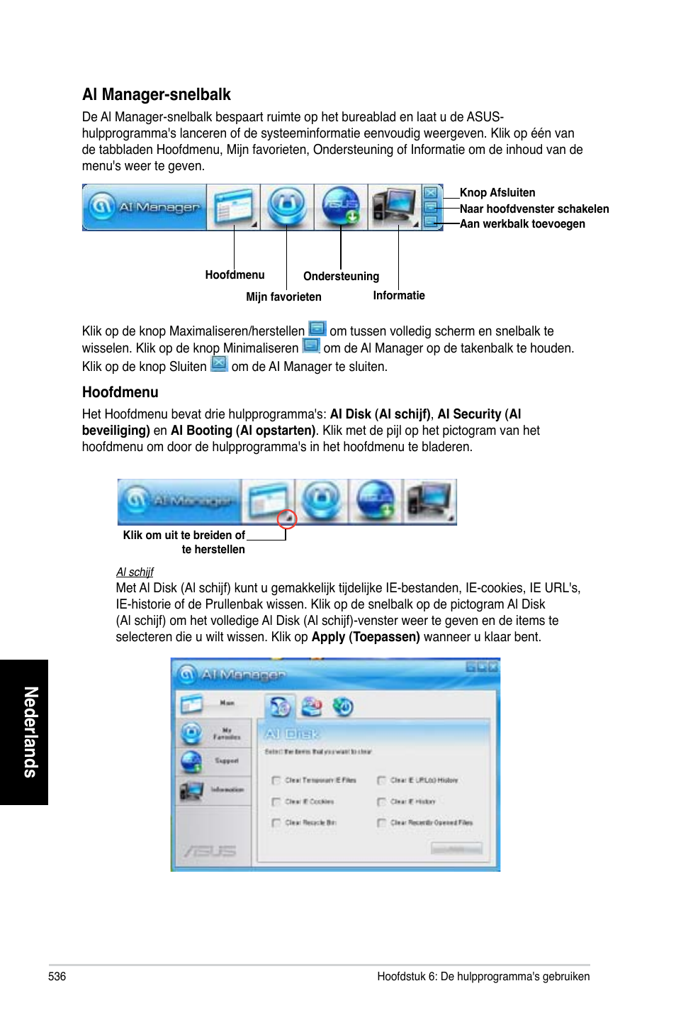 Nederlands, Al.manager-snelbalk | Asus CG8580 User Manual | Page 538 / 662