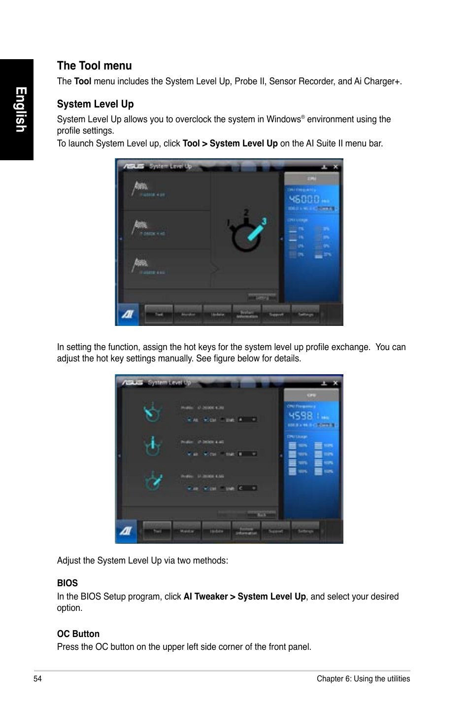 English, The.tool.menu | Asus CG8580 User Manual | Page 56 / 662