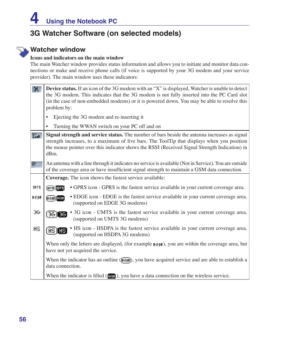 Asus U3S User Manual | Page 56 / 62